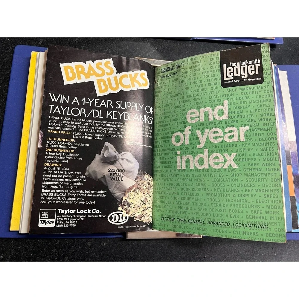 Vtg Locksmith Ledger Magazine Lot (Approx. 1971–1992) – 3 Binders/Files Included